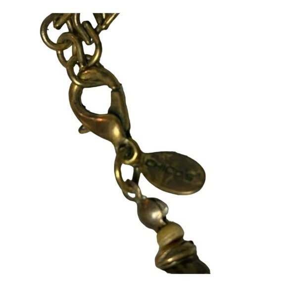 Chicos Signed VTG 16" Womens Necklace and Earrings Red Brown - Glass Beads with - Picture 4 of 7